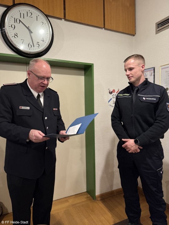 Beförderung Feuerwehrmannanwärter zum Feuerwehrmann - Jan Philipp Schmidt