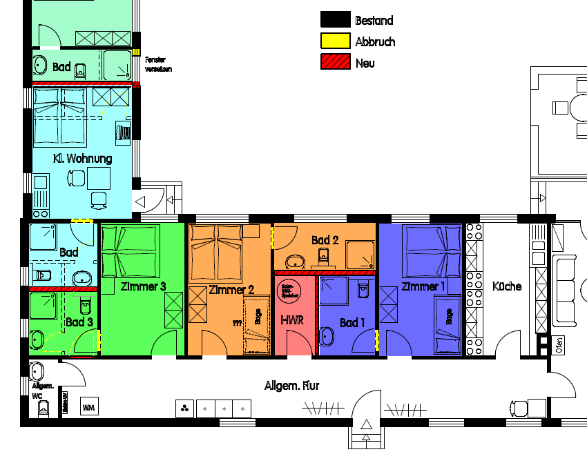 bersichtsplan der Umbaumanahmen